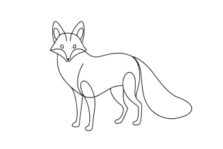 Fox Fox One Line Drawing: Easy Forest Animal for Simple Sketching