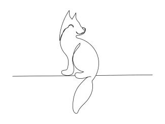 Fox Fox One Line Art: Practice Drawing Wildlife Using Simple Line Technique