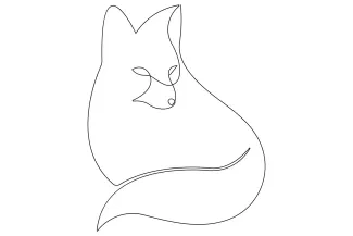 Fox One Line Fox Drawing: Learn to Draw Forest Animals with Simple Art