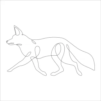 Fox "Easy Continuous Line Fox Sketch: A Fun Way to Practice Minimalist Art"