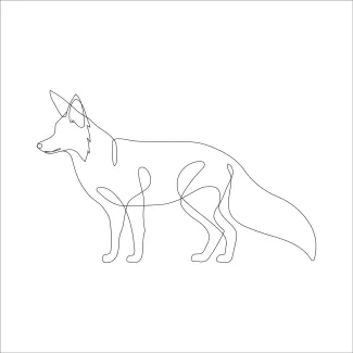 Fox "One Line Drawing Fox: A Beginner-Friendly Way to Sketch Animal Forms"