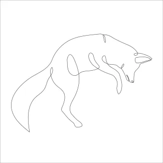 Fox One Line Fox Drawing for Beginners: Quick and Easy Animal Art You Can Try