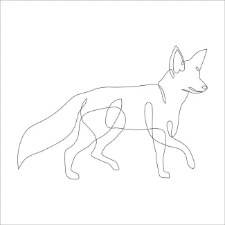 Fox "Single Line Fox Art: A Simple and Playful Way to Draw Wildlife"