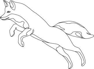 Draw a Jumping Fox with One Line: Learn Animal Motion with Easy Art