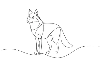 Wolf Carnivores One Line Wolf Drawing: Learn the Shape of a Wild Carnivore with Ease