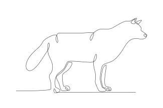 Easy One Line Male Wolf Drawing: Explore Wild Animals with Simple Drawing for Beginners