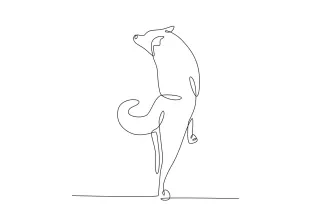 One Line Male Wolf Climbing Drawing: Learn Upward Motion in Easy Animal Art