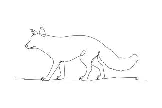 Wolf One Line Drawing of a Wolf: Fun and Easy Way to Practice Animal Shapes
