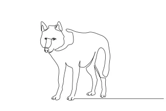 One Line Art of a Wolf: Learn Animal Shapes with Simple Drawing Steps