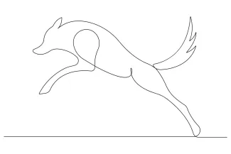 "One Line Wolf Sketch: Illustrating Confidence and Energy with Minimalist Techniques"