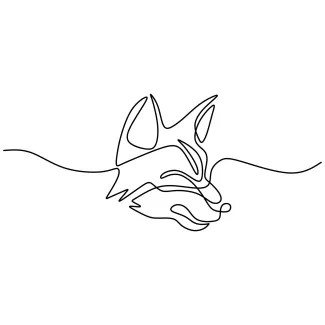 "Minimalist Wolf Sketch: Depicting a Powerful Predator with One Line Art"