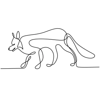 Wolf "Minimalist Wolf Drawing: Capturing Motion and Confidence in One Line Art"
