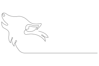 Wolf One Line Drawing of a Wolf: Learn Forest Animal Forms with Ease