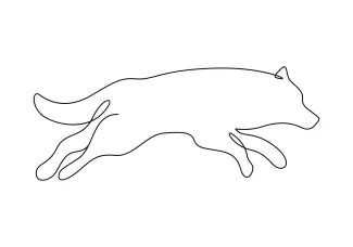 Wolf Draw a Wolf with One Line: Practice Wild Animal Art in a Simple Way