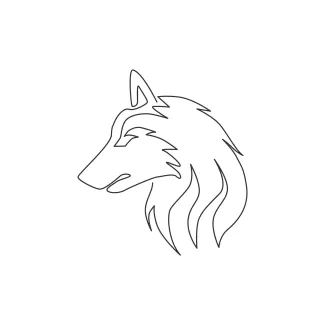 Wolf One Line Wolf Drawing: Practice Drawing Wild Animals with Simple Lines