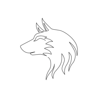 Wolf Practice Drawing a Wolf with One Line: Easy Art for Animal Lovers