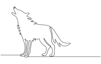 Wolf "One Line Wolf Sketch: Expressing Confidence and Energy with Minimalist Art"