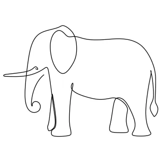 One-Line Giant African Elephant: Draw a Powerful Animal the Easy Way
