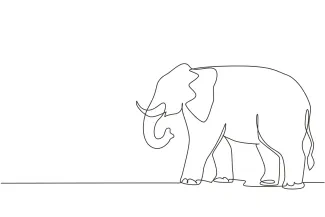 One-Line African Elephant Drawing: Explore Wildlife Art with Simple Tools