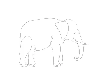 One-Line Sketch of an Elephant: Explore Wildlife Drawing the Simple Way