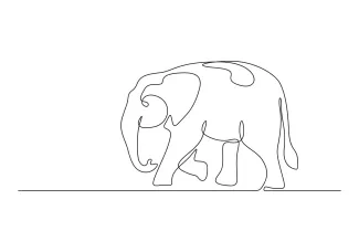 Practice One-Line Elephant Drawing: Learn to Sketch with Focus and Simplicity