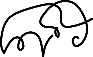 "One-Line Elephant Illustration: A Simple Approach to Capturing Wildlife Strength"