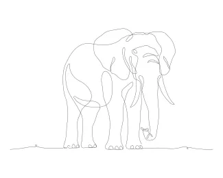Wildlife Elephant in One Line: Easy Drawing Style for All Ages