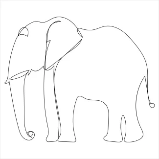 Elephant One-Line Elephant Drawing: Build Drawing Skills with a Clear Animal Form