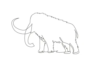 Big Mammoth One-Line Big Mammoth Drawing: Easy Step into Prehistoric Animal Art