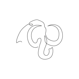 Big Mammoth Head Mammoth Head in One Line: Learn to Draw Ancient Features with Simplicity