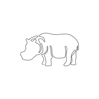 Big Hippopotamus One-Line Big Hippo Drawing: Build Drawing Skills with a Friendly Animal