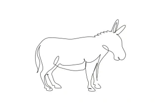 Donkey Farm Animal One Line Donkey Drawing: Fun and Simple Art from the Farm