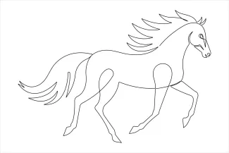 Horse One Line Horse Drawing: Build Confidence with Simple Animal Shapes