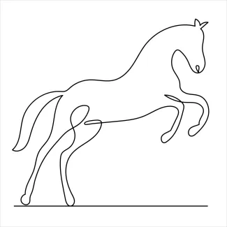 Horse Horse in One Line Art: Easy Practice for Learning to Draw Big Animals