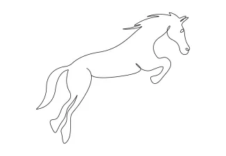 Horse Horse in One Line Drawing: Develop Art Skills with a Farm Animal