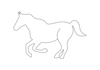 Horse Simple One Line Drawing of a Horse: Fun and Relaxing Animal Sketch
