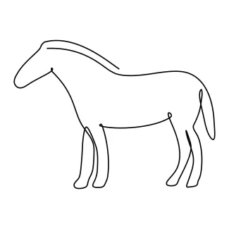 Funny Horse "One Line Funny Horse Sketch: Expressing Personality and Energy with Minimalist Techniques"