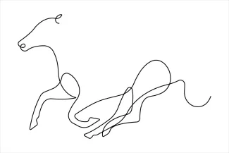 Horse One Line Horse Drawing: Easy Art Project for Kids and Beginners