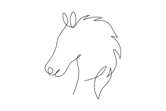 Horse Head One Line Horse Head Drawing: A Calm and Simple Art Project for Beginners