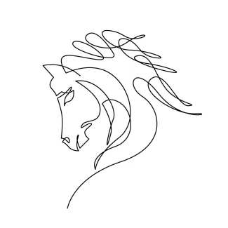 Horse Head Simple Simple Horse Head in One Line: Best for Animal Portrait Practice