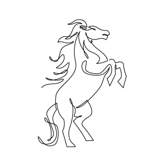 Horse Horse in One Line: Quick and Easy Animal Drawing for Practice