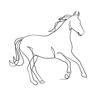 Horse "One Line Horse Art: Depicting an Iconic Animal with Minimalist Techniques"