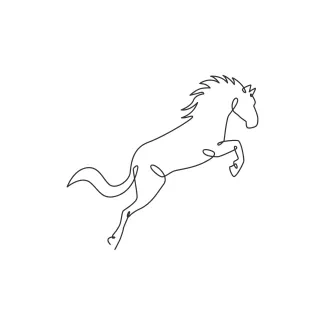 "One Line Jumping Horse Art: Capturing Motion and Beauty with Minimalist Style"