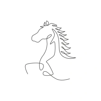 "Minimalist Horse Head Drawing: Capturing Grace and Strength with One Continuous Stroke"