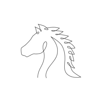 Elegance Horse Head "One Line Elegant Horse Head Sketch: Illustrating Strength and Beauty with Minimalist Techniques"