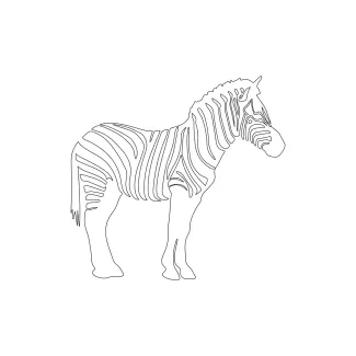Zebra "One Line Zebra Sketch: Expressing Contrast and Motion with Minimalist Techniques"