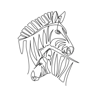 Zebra "Continuous Line Zebra Sketch: Expressing Strength and Style with Minimalist Techniques"
