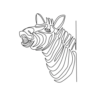 Zebra "One Line Zebra Drawing: Capturing Iconic Stripes with Minimalist Art"