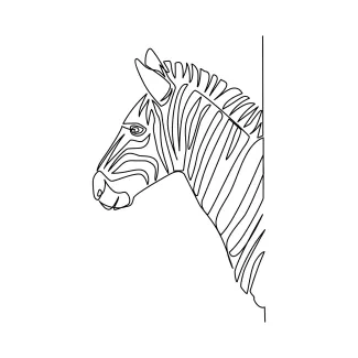 Zebra "One Line Zebra Art: Illustrating an African Wildlife Icon with Minimalist Style"