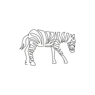 "One Line Zebra-Horse Sketch: Capturing Elegance and Strength with Minimalist Techniques"